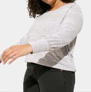 Torrid Unbrushed Hacci Drop Shoulder T-shirt Sweatshirt 2x New Heather Gray
